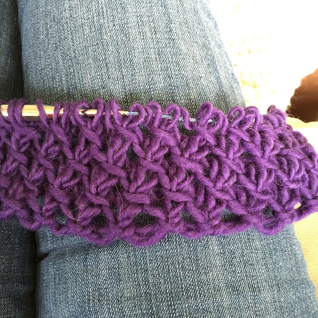 Quill Eyelet Cowl Swatch 3