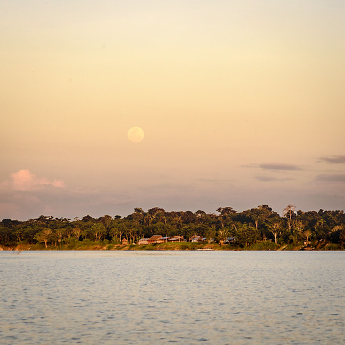 travel cruise sunset vacation moon peru river amazon village jungle pe loreto pacayasamirianationalreserve delfinii