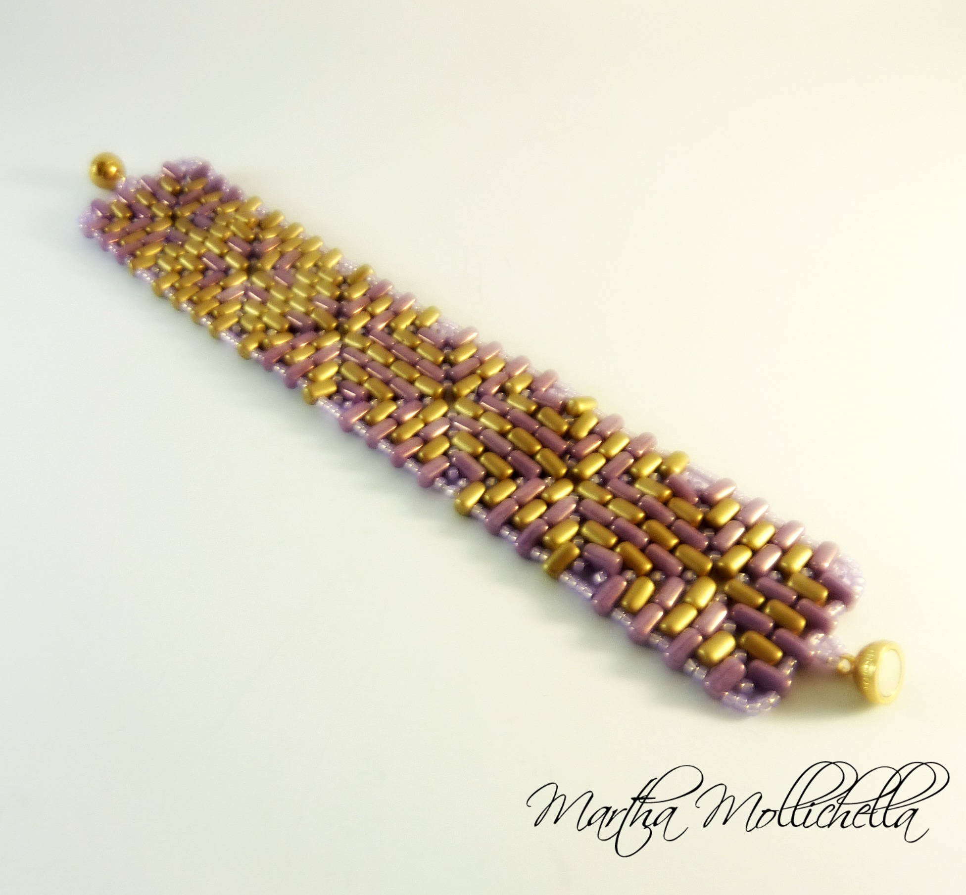 bracciale perline handmade bracciale a fascia  by Martha Mollichella Handmade Jewelry