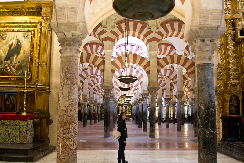 Adelina inside the Mezquita-Catedral in Cordoba