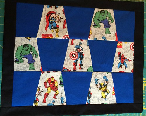 Marvel Heroes Tumbler Quilt Block Pillow