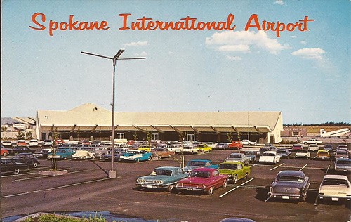 airplane washington airport spokane aircraft postcard terminal airline dc3 geg spokaneinternationalairport