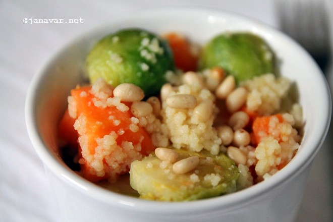 Recipe: Couscous with sweet potatoes and brussel sprouts