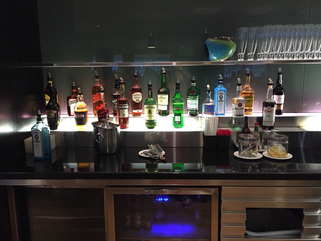 Alcohol at British Airways Business Class Lounge at JFK
