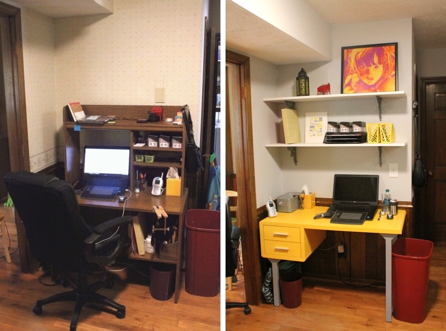 Office area makeover - Before & after