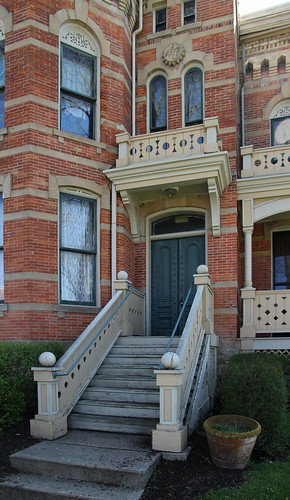 county windows house building brick public stone doors incised steps victorian indiana 11 double structure historic pot jail string civic residence romanesque bushes brackets 1877 balustrade transom courses angola hedges dwelling steuben sheriffs keystones penal polychromatic hoodmolds roundarched segmentalarched 76000035