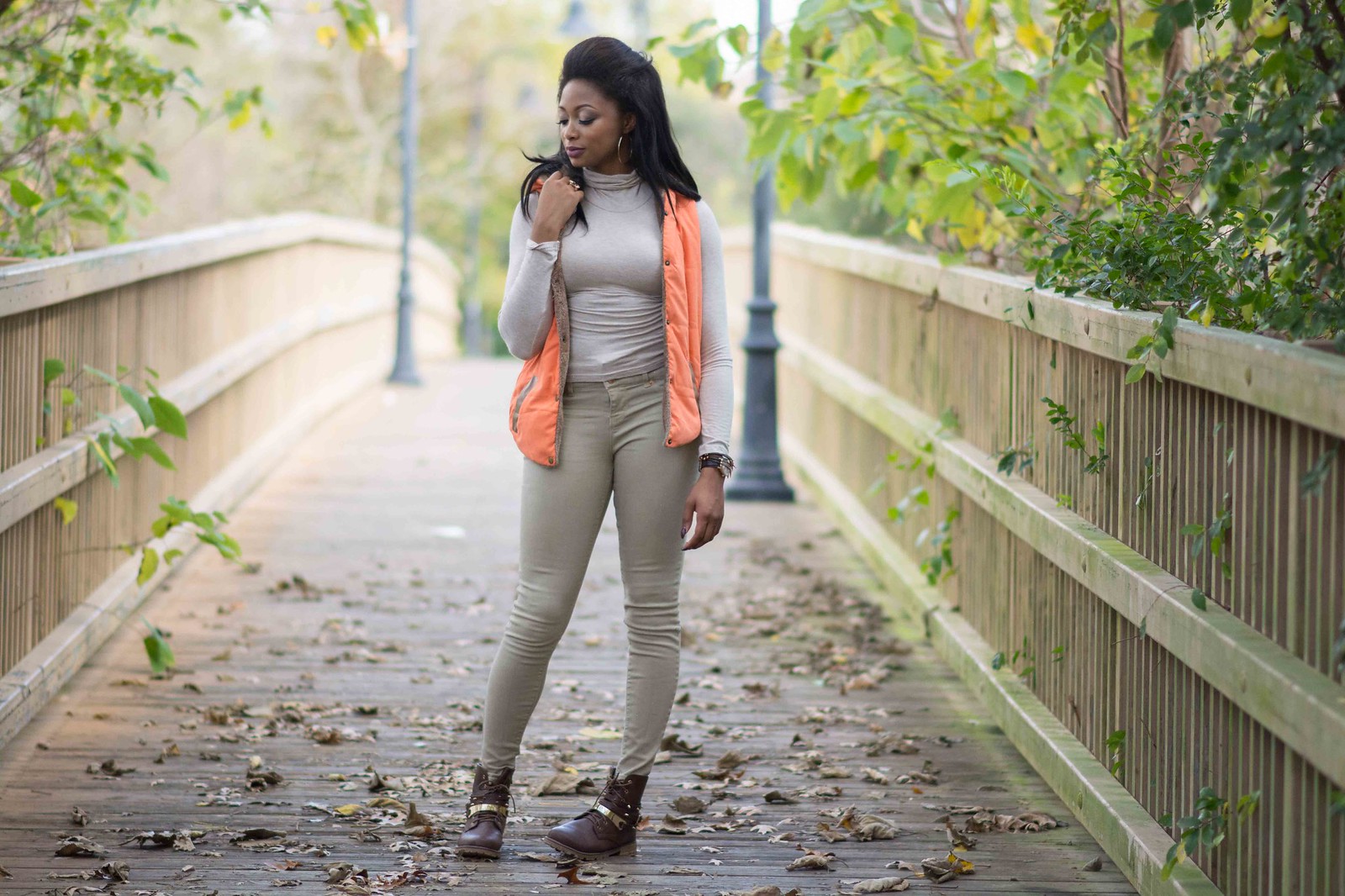how to style a hooded fur puffer vest