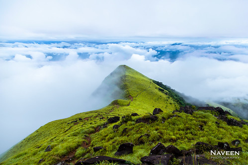 india mountain clouds trekking peak karnataka kumaraparvatha