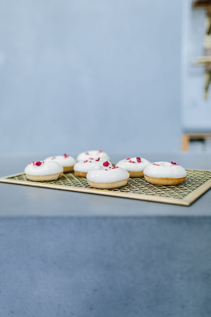 Coconut & Raspberry Baked Doughnuts