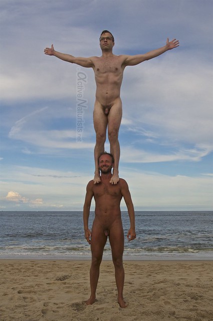 naturist acro-yoga 0016 Gunnison Beach, Sandy Hook, NJ, USA
