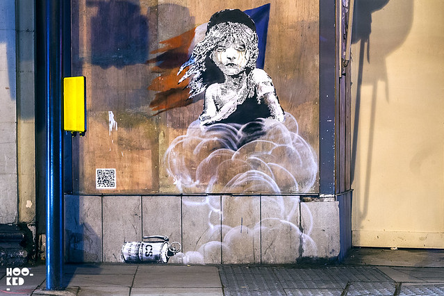 Banksy London artwork highlights teargas use in Calais refugee camp