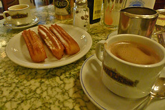 Buenos Aires - Cafe Tortoni churro hot chocolate