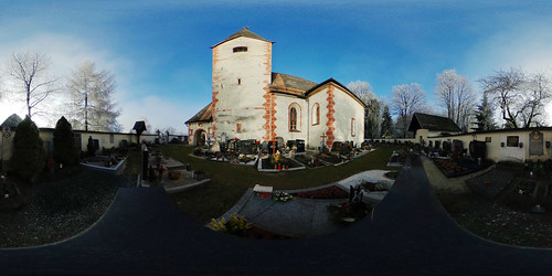 panorama church cemetery graveyard digital 360 carinthia equirectangular ricohtheta ricohthetas