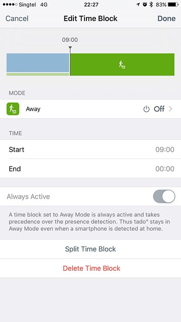 tado iOS App - Smart Schedule - Times - Edit