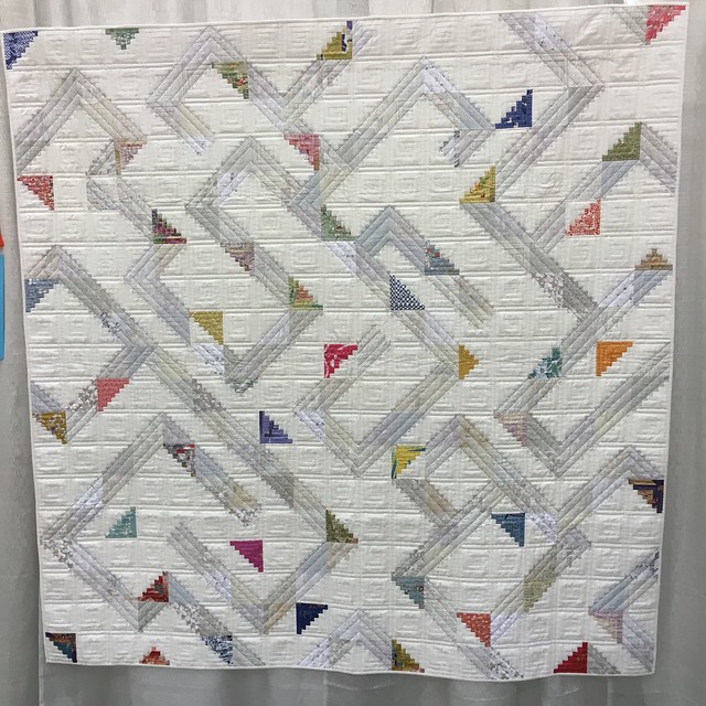 "Whimsical Logs" by Letitia Chung of San Francisco, CA.  Quilted by Laurie Grant, Sashiko by Letitia Chung.