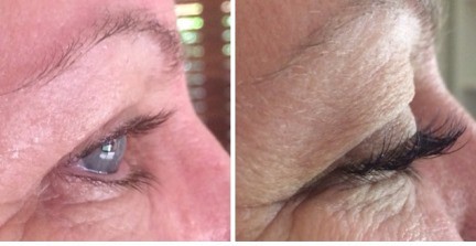 before and after eyelash extensions