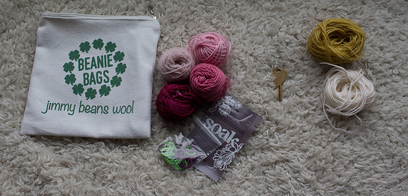 Yarn Subscription preview, March 2016 (Yarn of the Month and Jimmy Beans Beanie Bags)