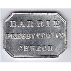 Canadian communion token Barrie Presbyterian Chrurch