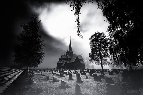 autumn trees blackandwhite bw cold tree church monochrome grass leaves norway lens landscape norge nikon frost shadows seasons outdoor no sigma wideangle serene stavechurch locations lom oppland d7100 816mm