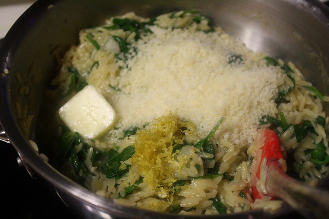 Lemon Spinach Orzotto