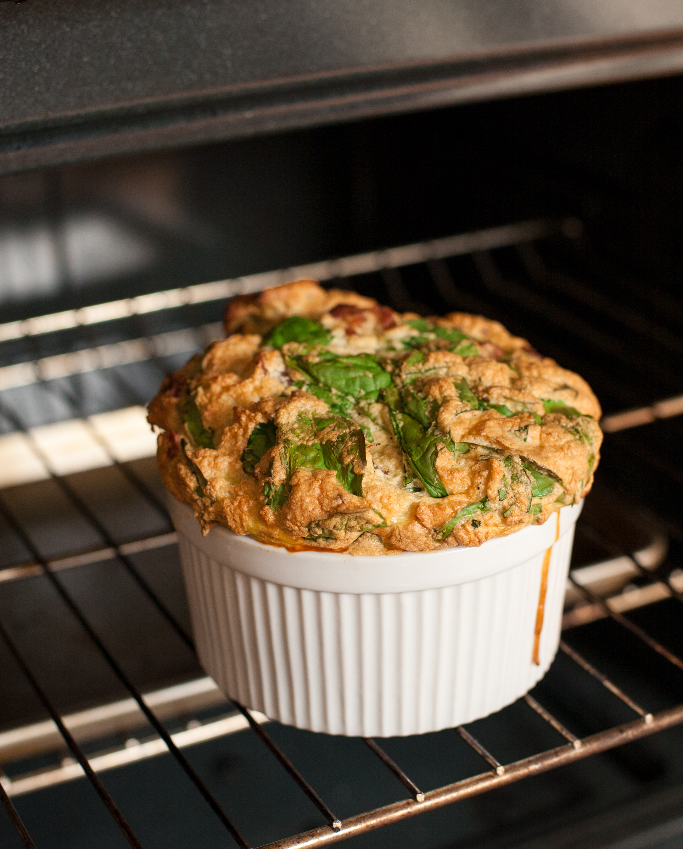 Spinach and Bacon Soufflé from Paleo Planet (Whole30) | acalculatedwhisk.com