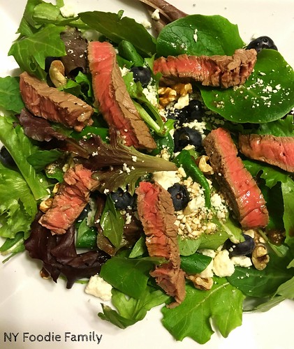 Steak and Blue Cheese Salad with Blueberry Balsamic Dressing