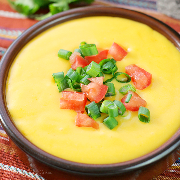 Basic Cheese Sauce in a bowl close up.