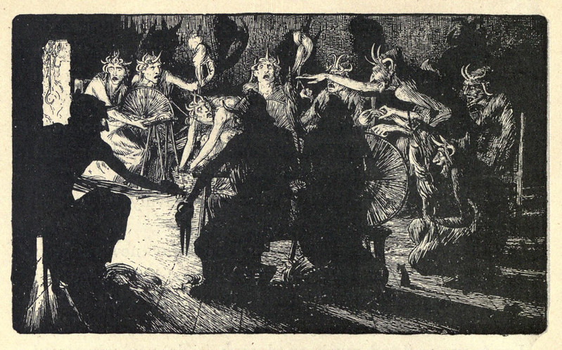 John D Batten - The Horned Women, illustration from "Celtic Fairy Tales," 1892