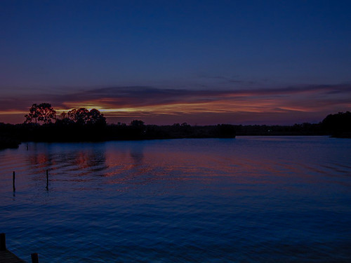 blue trees sunset orange water clouds outdoor gulfport gulfcoast hss bayoubernard