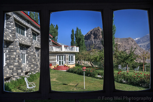 pakistan window horizontal outdoors asia view pk colorimage skardu indiansubcontinent gilgitbaltistan