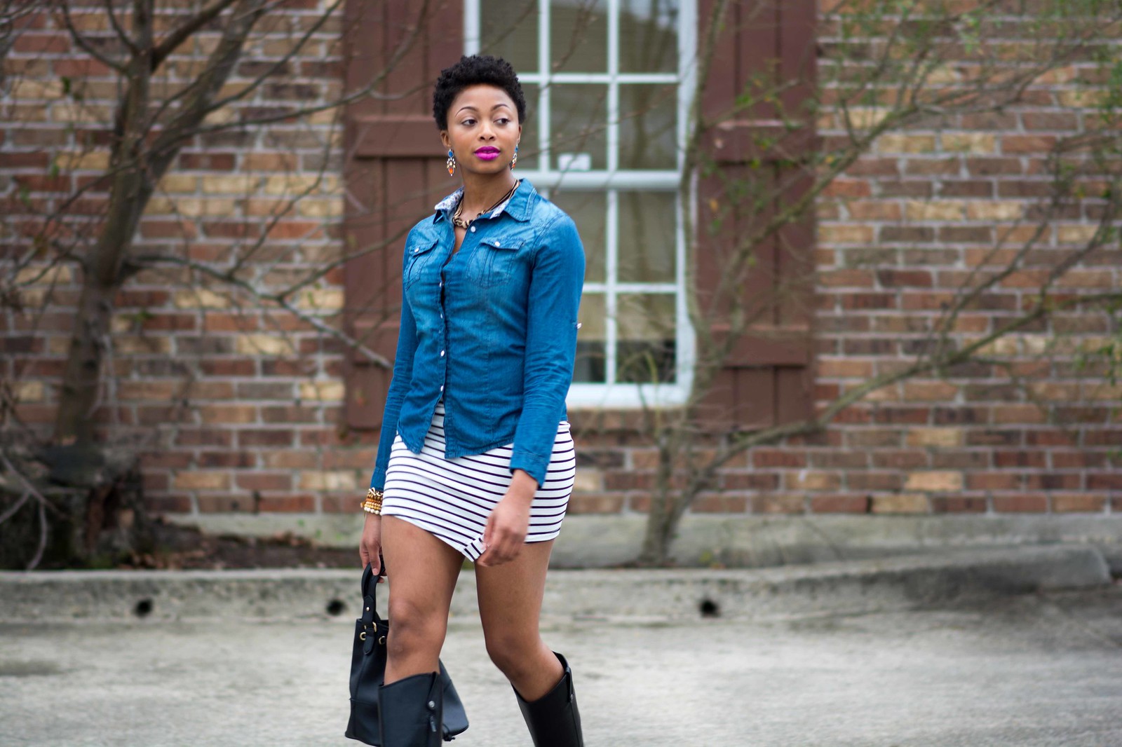 striped mini skirt, baton rouge fashion blogger