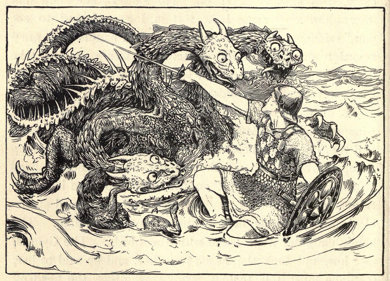 John D Batten - The Sea Maiden, illustration from "Celtic Fairy Tales," 1892