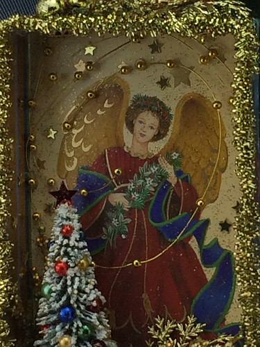 'Angel in Red' Christmas card shadow box
