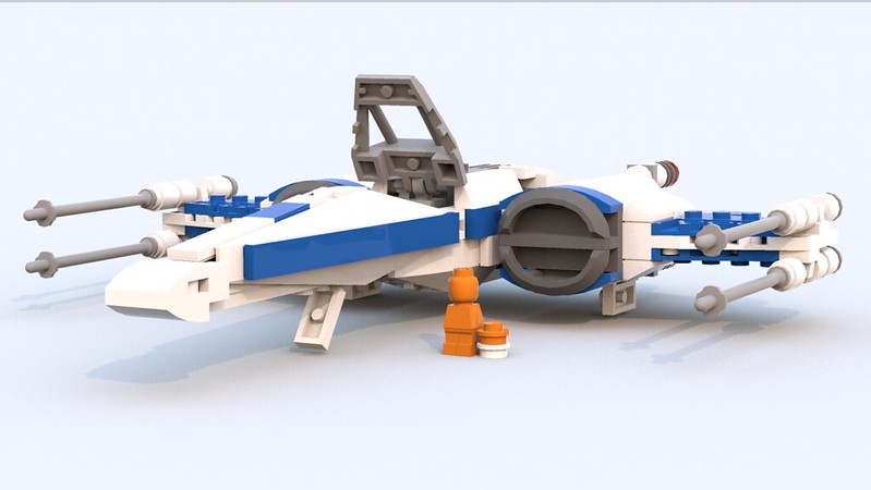 MOC] [LDD] T-70 X-wing Microfig / Midi Scale - LEGO Star Wars 