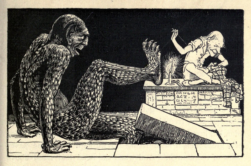 John D Batten - The Sprightly Tailor, illustration from "Celtic Fairy Tales," 1892