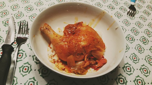 Whole30 Week 4 - Kimchi Braised Chicken and Bacon