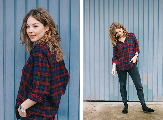 karohemd, outfit, the curly head, blog, thecurlyhead, amelie, mode, lumberjack shirt, holzfällerhemd, creolen