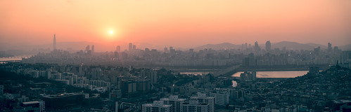 panorama sunrise landscape cityscape korea seoul southkorea roomwithaview grandhyatt rok photostitch republicofkorea grandhyattseoul hyattseoul