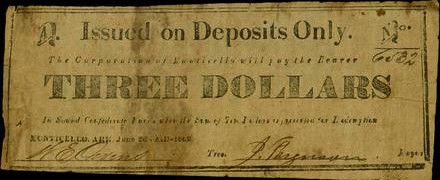 Monticello, Arkansas. Corporation of Monticello. June 2, 1862. $3