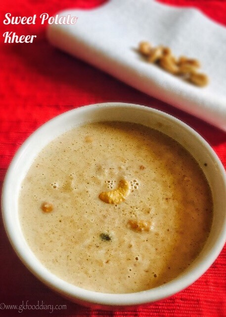 Sweet Potato Kheer Recipe for Babies, toddlers and Kids2