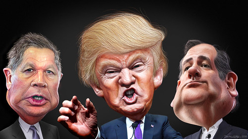 Republican Primary Final Three 2016 - Caricatures