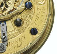 Watch made by Henry Voigt name closeup