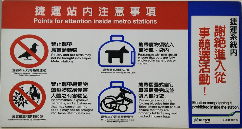Points for attention inside metro stations