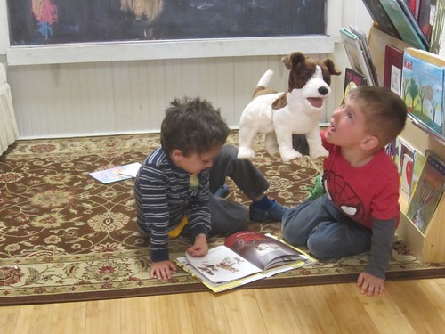 reading to the dog