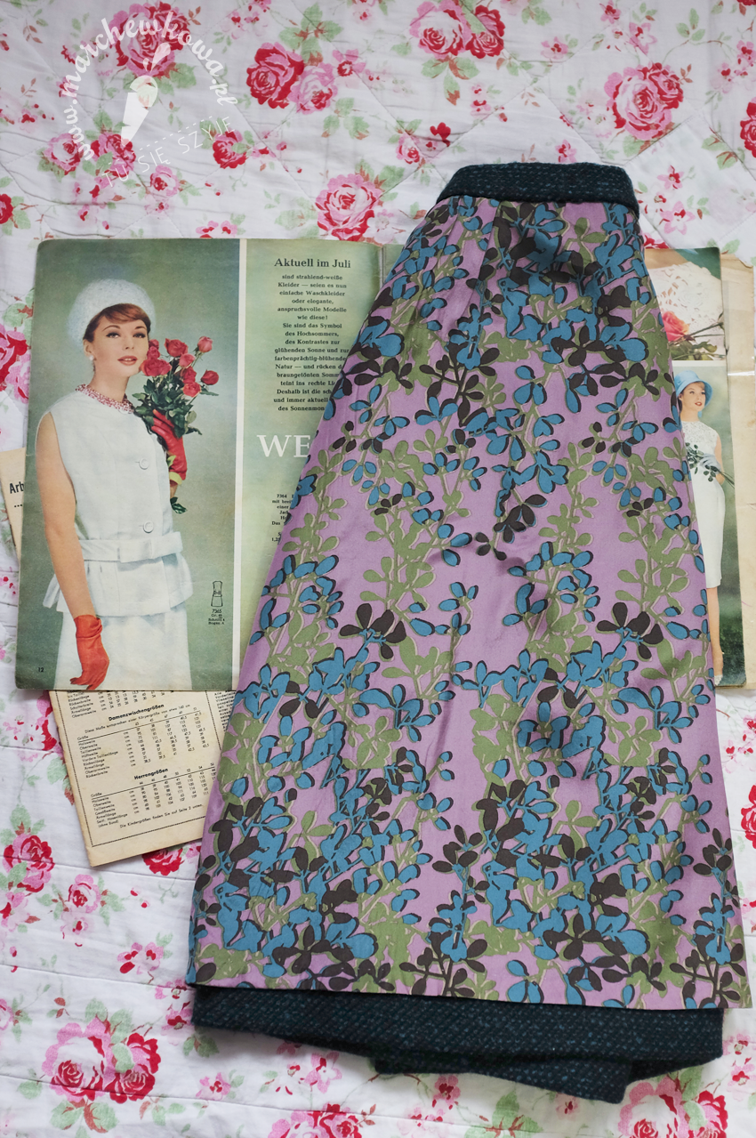 marchewkowa, blog, szycie, krawiectwo, pracownia marchewkowej, tu się szyje, wrocław, retro, vintage, style, fashion, moda, spódnica, skirt, Burda 7/1961