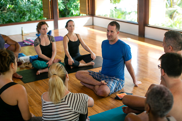 My Yoga Teaching Journey Yogi Aaron teaching at Blue Osa