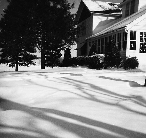 winter house snow film yard blackwhite farm lowellmichigan