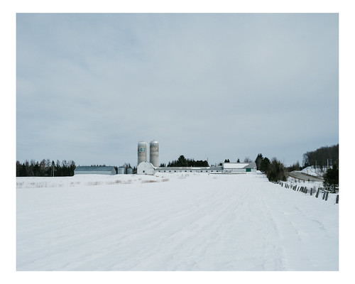 winter snow canada barn rural landscape landscapes quebec farm fields silos