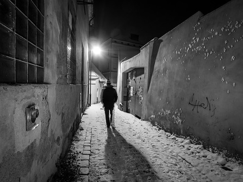 street winter bw selfportrait snow night olympus walker omd m43 microfourthirds 918mm mzuiko omdem5