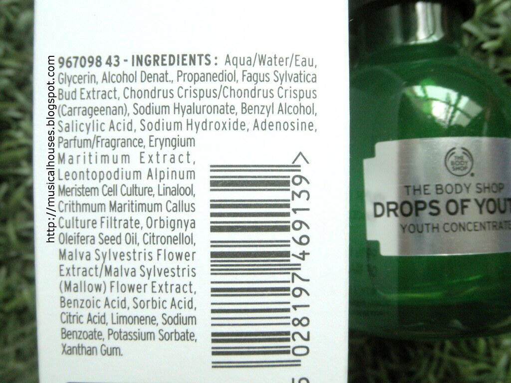 The Body Shop Drops of Youth Concentrate Ingredients